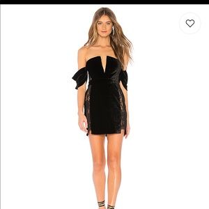 velvet black mini dress from revolve